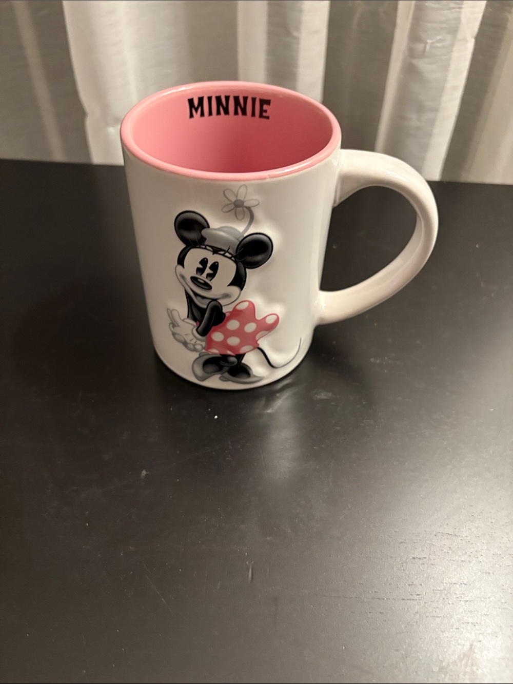 Disney Minnie Mouse White Ceramic Mug with Pink Interior